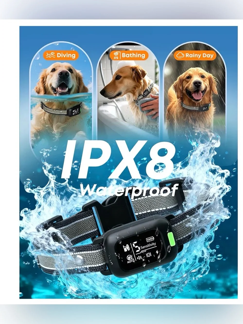 Delupet 2-In-1 Dog Bark & Shock Collar With Remote